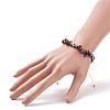 Natural Tiger Eye Chips & Resin Evil Eye Braided Bead Bracelet BJEW-JB08495-02-3