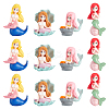 12Pcs 4 Styles Mermaid Resin Display Decorations DJEW-GA0001-45-1