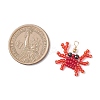 Copper Wire Wrapped Faceted Natural Black Spinel and Glass Seed Beaded Sea Animals Pendants PALLOY-MZ01087-2