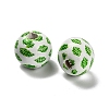 St. Patrick's Day Series Printed Schima Wood European Beads WOOD-V002-01A-2