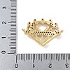 Rack Plating Brass Micro Pave Clear Cubic Zirconia Heart Crown Connector Charms KK-A234-060G-3