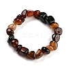 Dyed & Heated Natural Agate Nugget Beaded Stretch Bracelets BJEW-H238-01E-1