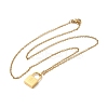 304 Stainless Steel Rolo Chain Pendant Necklaces NJEW-S444-01G-15-2