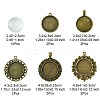 DIY Blank Round Glass & Tibetan Style Alloy Pendant Making Kits DIY-FS0006-10-4