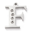 Tarnish Resistant 304 Stainless Steel Letter Pendant Rhinestone Settings STAS-J028-01F-1