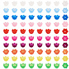 250Pcs 10 Colors Transparent Acrylic Bead Caps OACR-TA0003-21-2