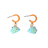 Zinc Alloy Enamel Stud Dangle Earrings WG5F1D3-03-1