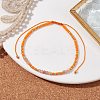Bohemian Style Natural Sunstone & Glass Braided Bead Bracelet BJEW-JB10136-03-2