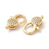 Brass Micro Pave Clear Cubic Zirconia Lobster Claw Clasps X-KK-F860-36G-2