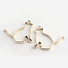 Rack Plating Alloy Kitten Open Back Bezel Pendants X-PALLOY-S047-42E-FF-1