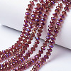 Electroplate Transparent Glass Beads Strands EGLA-A034-T6mm-G07-1