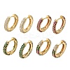 Brass Micro Pave Cubic Zirconia Hoop Earrings KK-CBA8324-24G-2