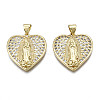 Brass Micro Pave Clear Cubic Zirconia Pendants KK-Q769-028-NF-1