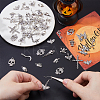 60Pcs 12 Styles Halloweem Themed Tibetan Style Alloy Pendants TIBEP-DC0001-35-3