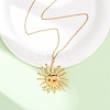 304 Stainless Steel Sun Pendant Cable Chain Necklaces for Men Women NJEW-K308-04C-G-2