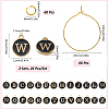 DIY Initial Letter A~Z Alphabet Brass Enamel Wine Glass Charm Rings Making Kits DIY-SC0024-59A-2