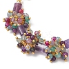 Natural Agate & White Jade & Amethyst  Beads Link Bracelets BJEW-JB12164-01-3