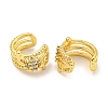 Brass Micro Pave Clear Cubic Zirconia Cuff Earrings EJEW-C104-159G-2