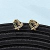 Brass Micro Pave Cubic Zirconia Heart Stud Earrings EJEW-K267-27G-2