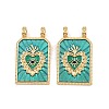 Brass Enamel Pendants KK-B157-28G-2