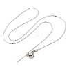 Non-Tarnish 304 Stainless Steel Serpentine Chain Necklace for Women NJEW-G104-07P-1