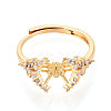 Flower Brass Micro Pave Cubic Zirconia Cup Peg Ring Settings KK-T076-09G-2