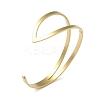 201 Stainless Steel Open Cuff Bangles for Women BJEW-M044-01G-1