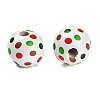 Christmas Printed Schima Wood European Beads WOOD-G024-02A-2