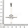 304 Stainless Steel Saint Peter's Cross Pendants STAS-R171-06P-3