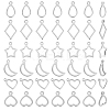 120Pcs 6 Styles 304 Stainless Steel Open Pendants STAS-AR0002-58P-1