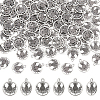 100Pcs Tibetan Style Alloy Flat Round with Flower Scotland Thistle Pendants TIBEP-UN0001-03-1