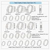 24Pcs 24 Style 201 & 304 Stainless Steel Grooved Finger Ring Settings STAS-UN0044-15-3