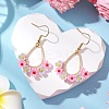 2Pairs Resin & Glass Seed Beads Teardrop Dangle Earrings EJEW-MZ00401-4