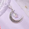 Alloy Moon & Glass Pendant Decorations HJEW-JM02689-06-1