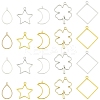 20Pcs 10 Styles Rack Plating Alloy Open Back Bezel Pendants FIND-YW0008-71-1