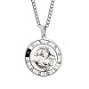 Non-Tarnish Unisex 201 Stainless Steel Constellation Pendant Necklaces NJEW-T011-LA721-12-1