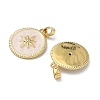 Brass Micro Pave Clear Cubic Zirconia Pendants KK-F924-03G-02-2