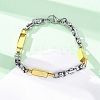 304 Stainless Steel Link Chain Bracelets for Women Men BJEW-R018-18GP-1