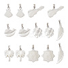 Craftdady 14Pcs 7 Styles Natural Freshwater Shell Pendants SHEL-CD0001-05-2