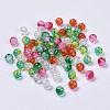 5 Colors Spray Painted & Baking Paint Crackle Glass Beads CCG-X0010-10-8mm-2