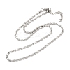 2.5MM 304 Stainless Steel Round Oval Link Chain Necklaces LS-NJEW-M110-01P-2
