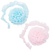 2Pcs 2 Colors Polyester Pleated Lace Trim Ribbon OCOR-PH0002-77B-1