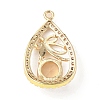 Brass with K9 Glass & Rhinestone Pendants KK-C024-10KCG-02-2