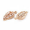 Rack Plating Brass Micro Pave Clear Cubic Zirconia Charms KK-T060-59-RS-3