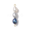 Natural Cultured Freshwater Pearl Potato Beaded Connector Charms PALLOY-JF04985-3