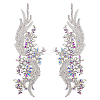 Glass Rhinestone Flower Appliques PATC-WH0005-50-1