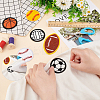 12Pcs 6 Style Sports Ball Theme Computerized Towel Fabric Embroidery Iron on Cloth Patches PATC-FG0001-64-3