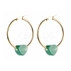 Heart Natural Green Aventurine Beads Earrings for Girl Women EJEW-JE04638-03-1