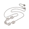 Brass Micro Pave Clear Cubic Zirconia Knot Pendant Necklaces NJEW-B157-08P-01-4