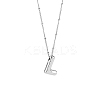 1pc Brass Chain with Alloy Letter Pendants Necklaces NJEW-LP0001-41L-P-1